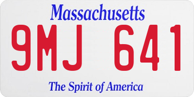 MA license plate 9MJ641