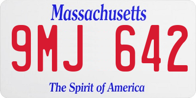 MA license plate 9MJ642