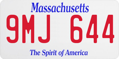 MA license plate 9MJ644