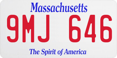 MA license plate 9MJ646