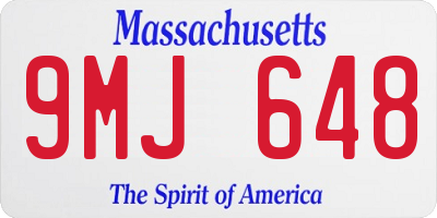 MA license plate 9MJ648