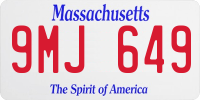 MA license plate 9MJ649