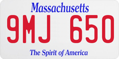 MA license plate 9MJ650