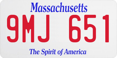 MA license plate 9MJ651