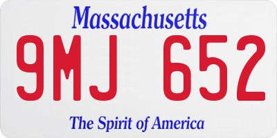 MA license plate 9MJ652