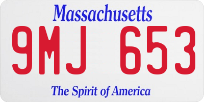 MA license plate 9MJ653