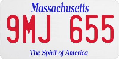 MA license plate 9MJ655