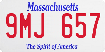 MA license plate 9MJ657