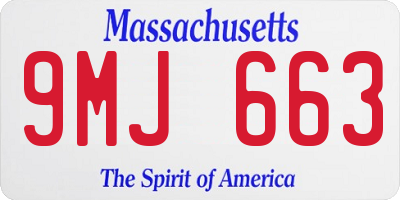 MA license plate 9MJ663