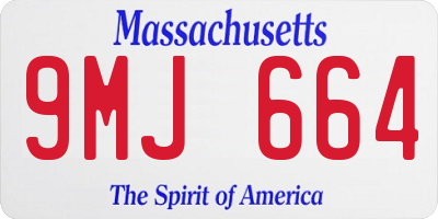 MA license plate 9MJ664