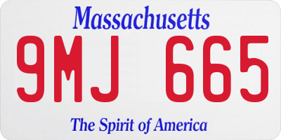 MA license plate 9MJ665