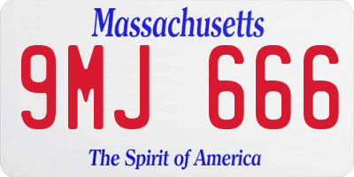 MA license plate 9MJ666
