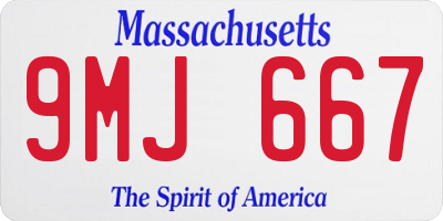 MA license plate 9MJ667