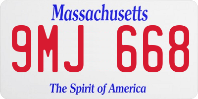 MA license plate 9MJ668
