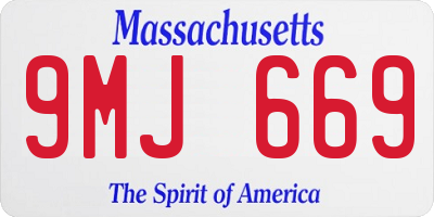 MA license plate 9MJ669