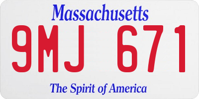 MA license plate 9MJ671