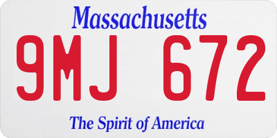 MA license plate 9MJ672