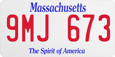 MA license plate 9MJ673