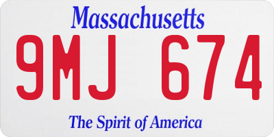 MA license plate 9MJ674
