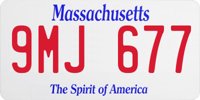 MA license plate 9MJ677