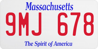 MA license plate 9MJ678