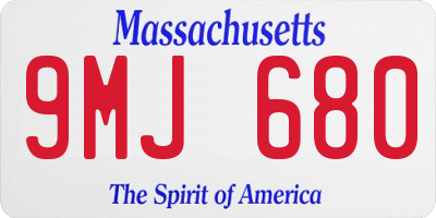 MA license plate 9MJ680