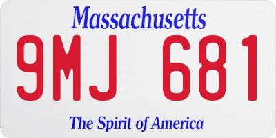 MA license plate 9MJ681