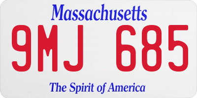 MA license plate 9MJ685