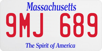 MA license plate 9MJ689