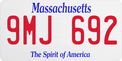 MA license plate 9MJ692