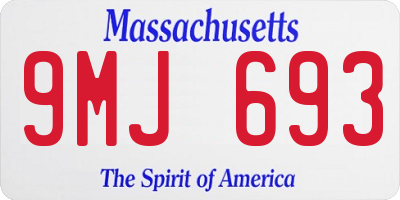 MA license plate 9MJ693
