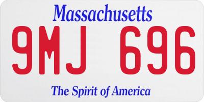 MA license plate 9MJ696
