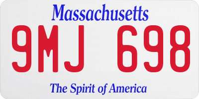 MA license plate 9MJ698