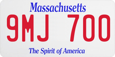 MA license plate 9MJ700