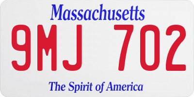 MA license plate 9MJ702