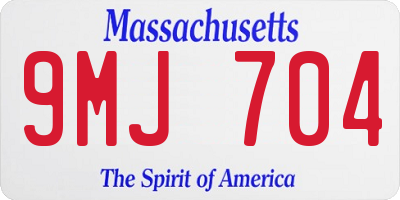 MA license plate 9MJ704