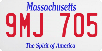 MA license plate 9MJ705