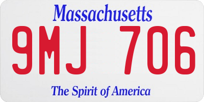 MA license plate 9MJ706