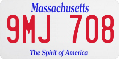 MA license plate 9MJ708