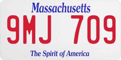 MA license plate 9MJ709