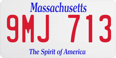 MA license plate 9MJ713