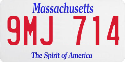 MA license plate 9MJ714