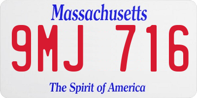 MA license plate 9MJ716