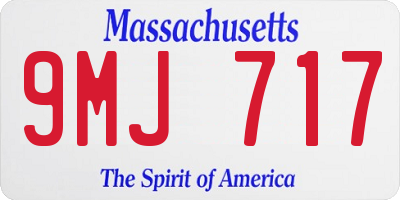MA license plate 9MJ717