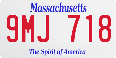 MA license plate 9MJ718