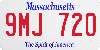 MA license plate 9MJ720