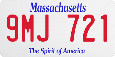 MA license plate 9MJ721