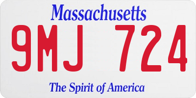 MA license plate 9MJ724