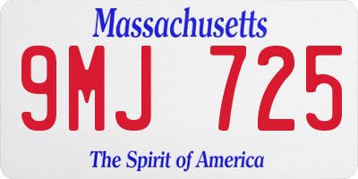 MA license plate 9MJ725