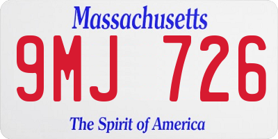 MA license plate 9MJ726